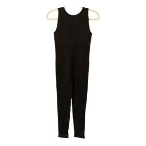 TOB Black Ribbed Yoga Pilates Jumpsuit Size Medium NWOT